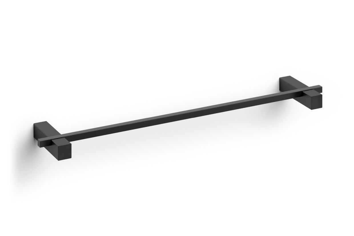 Schwarze Carvo Handtuchstange von ZACK zur Wandmontage, modernes Design für Badezimmer und Gäste-WC.