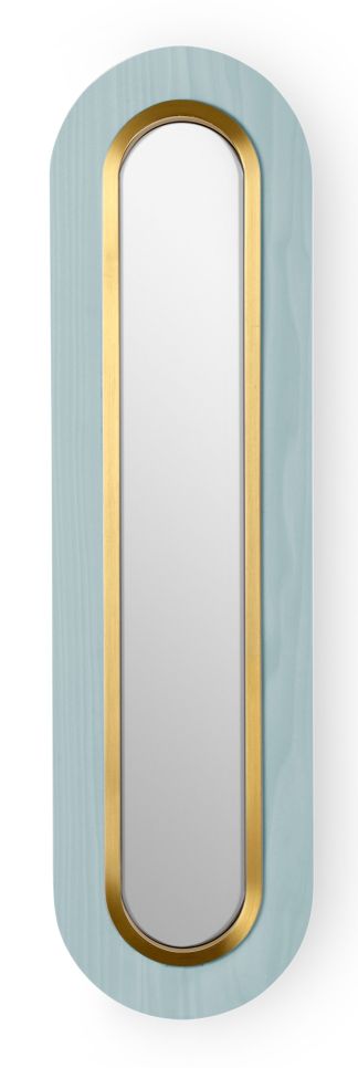 Lens LED Wall Lamp Superoval Metal Ring in Gold Sea Blue LZF Lamps