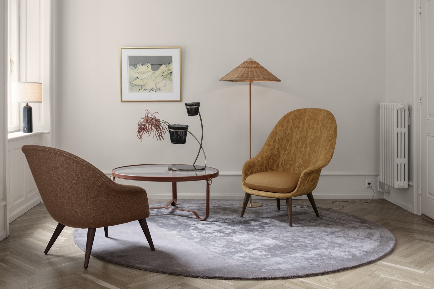 9602 Floor Lamp Wicker Willow Gubi SINGLE PIECES