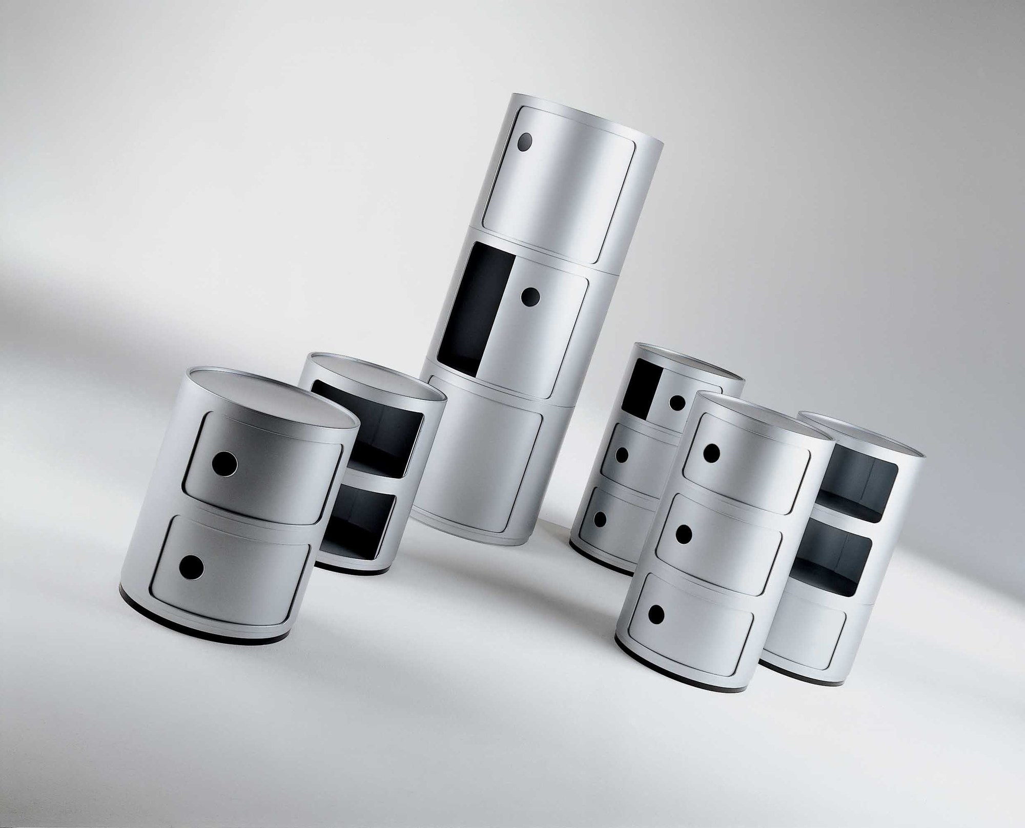 Componibili 4955 - round element high Kartell Silver