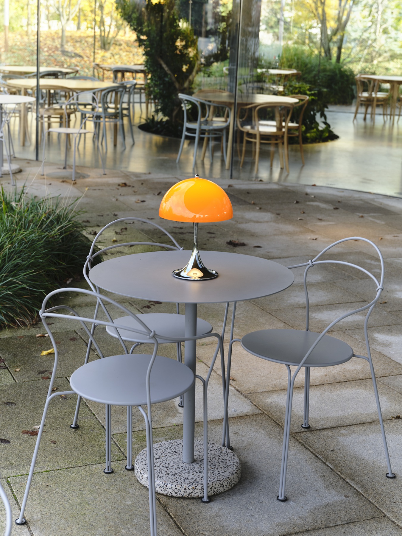 Panthella Originals 250 Portable Chrome Rechargeable lamp / table lamp Louis Poulsen