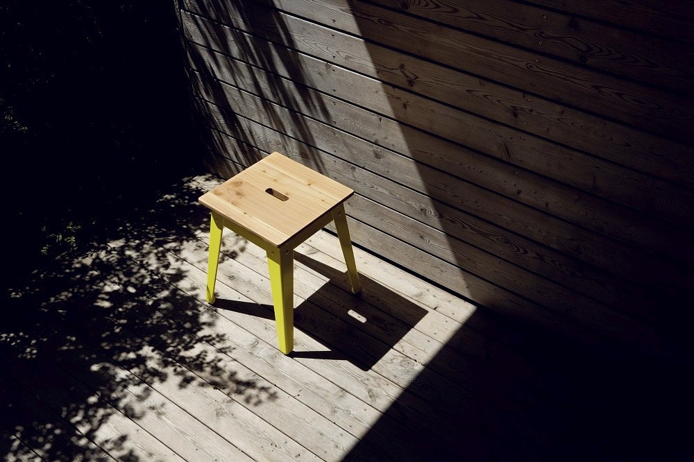 6Grad Outdoor Stool Jan Cray Sulfur Yellow Lumber raw