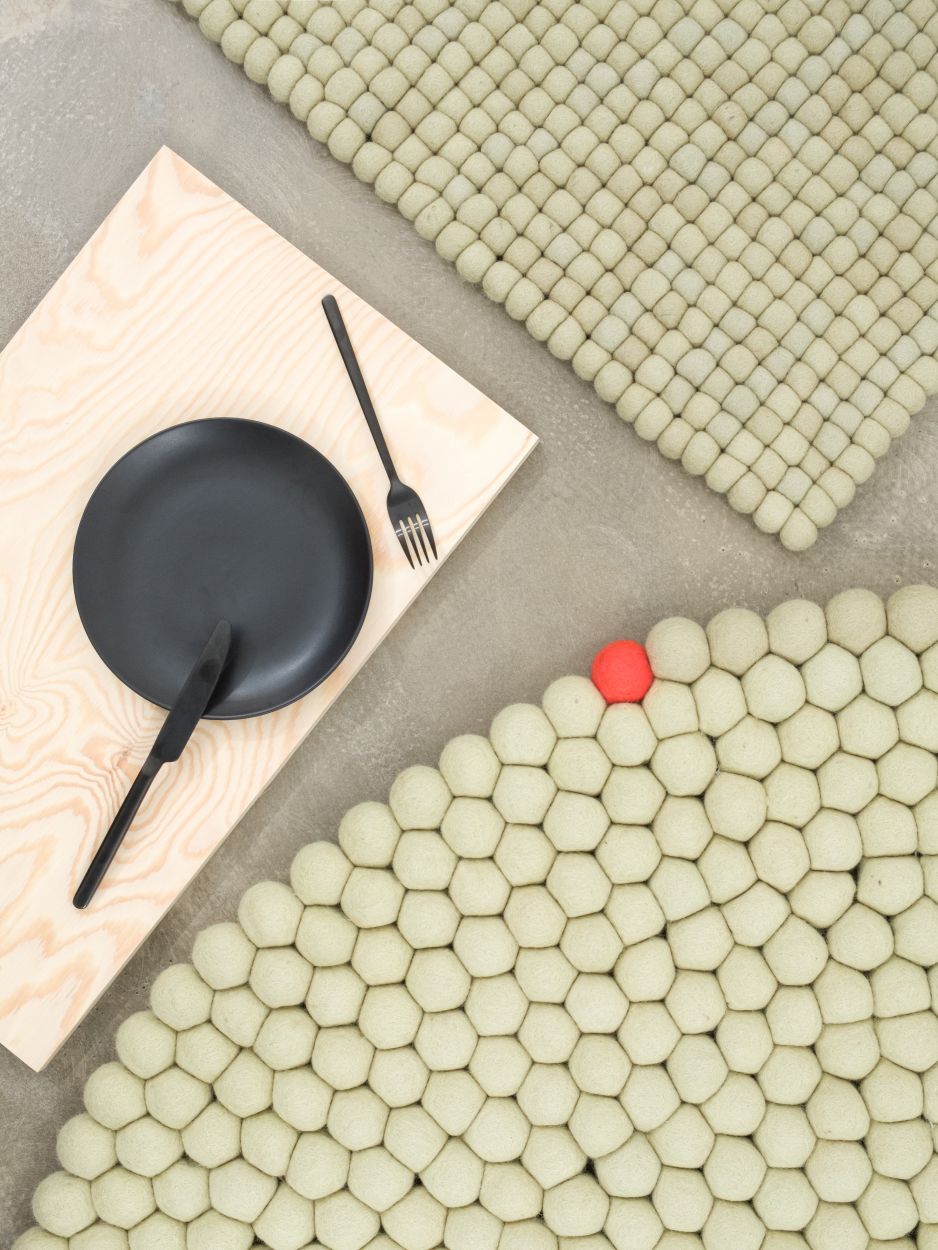 Big One Round Felt carpet Ø 200 cm myfelt Green beige