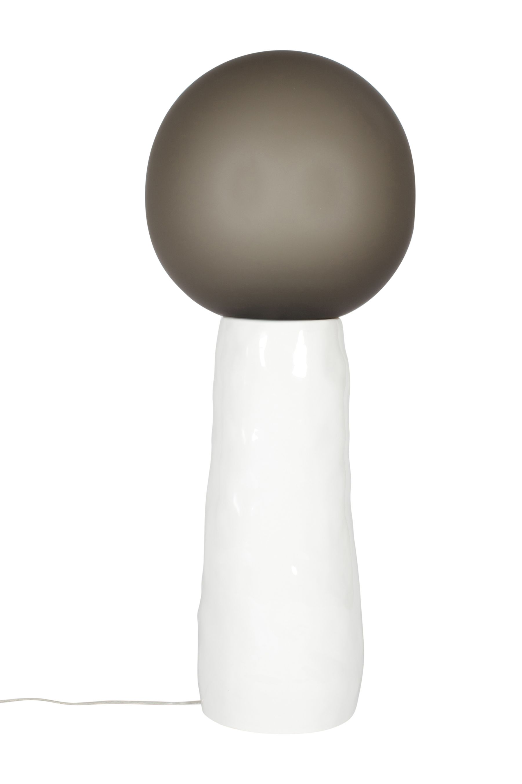 Kokeshi small floor lamp shade grey / base white Pulpo