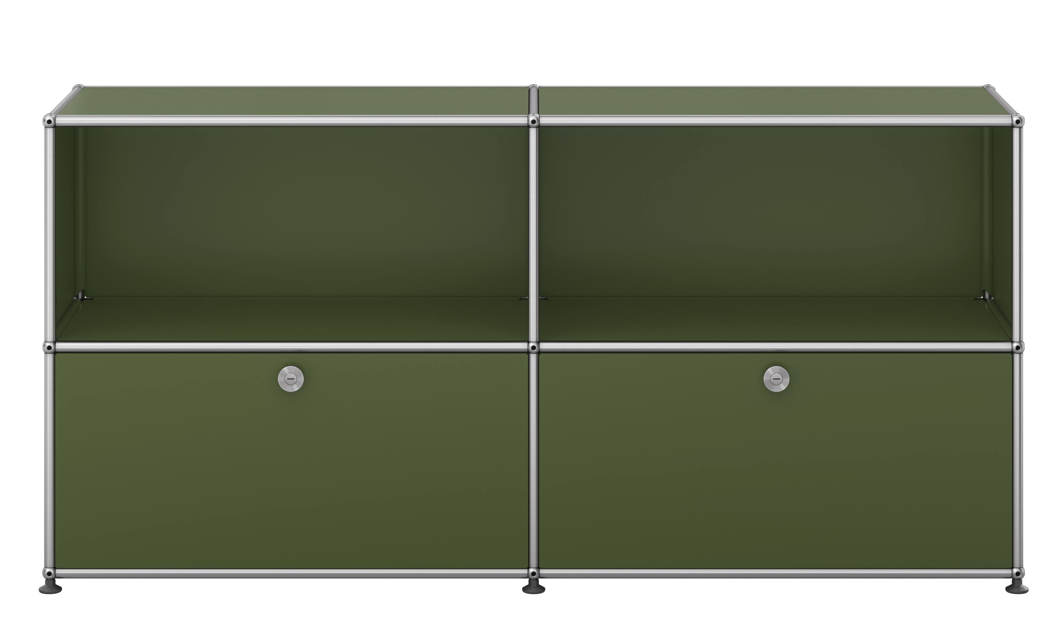 USM Haller sideboard with 2 folding doors – QUICK SHIP Olive green