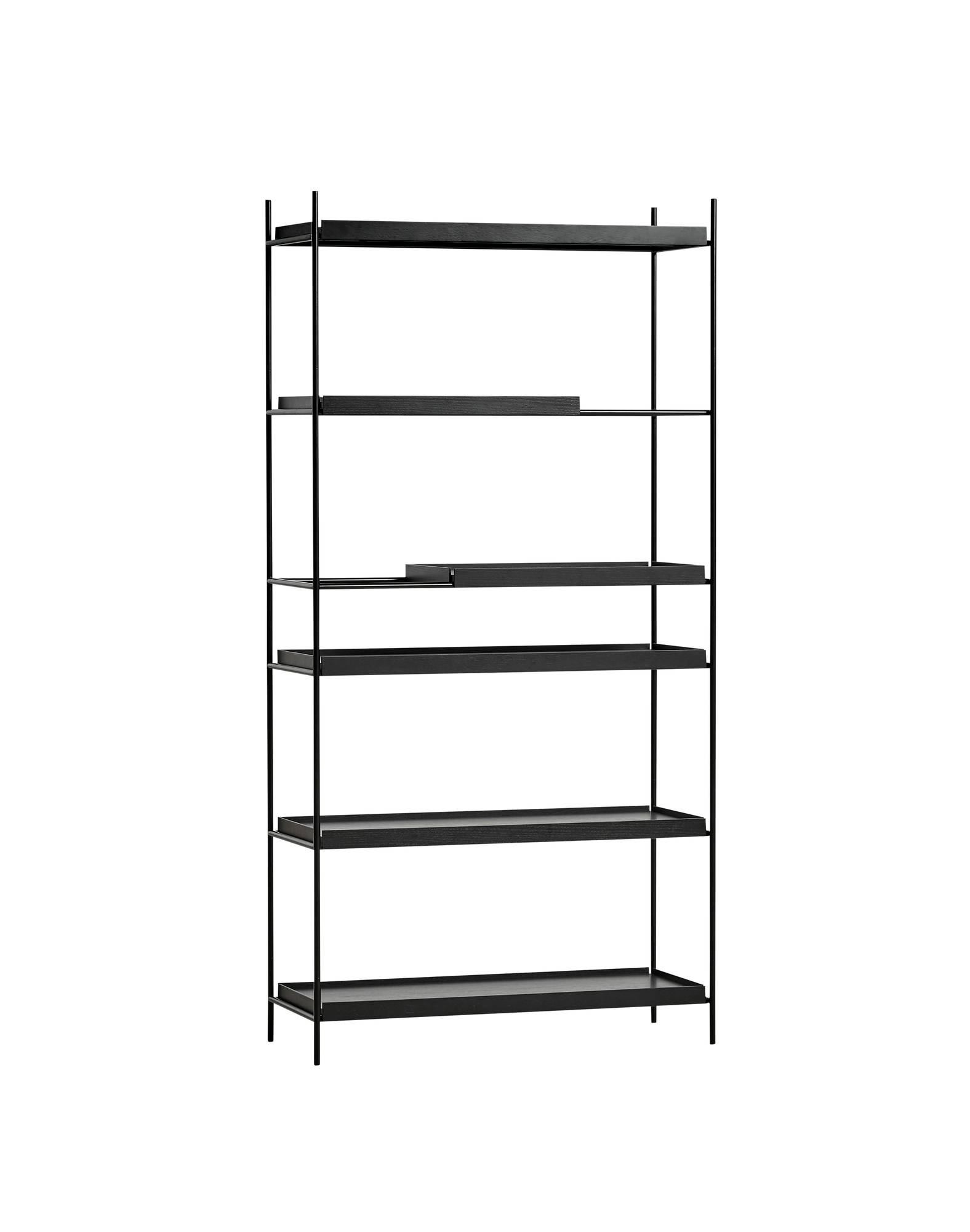 Tray Shelf High Black Painted Oak Woud
