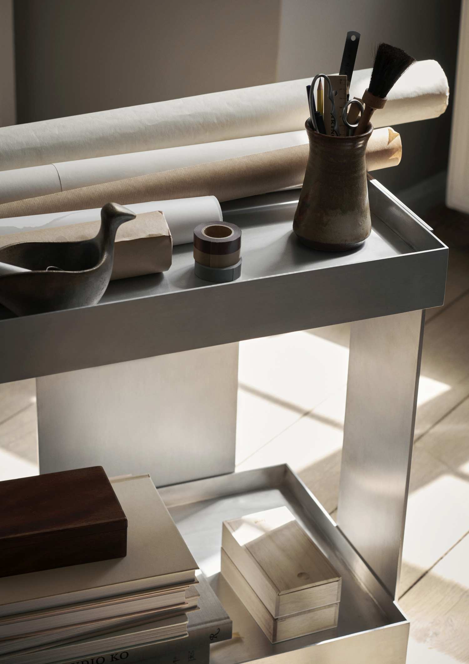 Storage trolley Aluminium serving trolley Ferm Living