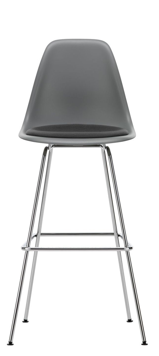 Eames Plastic Bar Stool Bar Stool High with seat cushion Vitra
