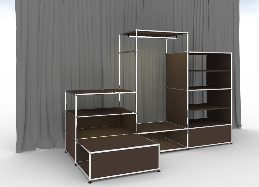 E Wardrobe illuminated brown USM Haller