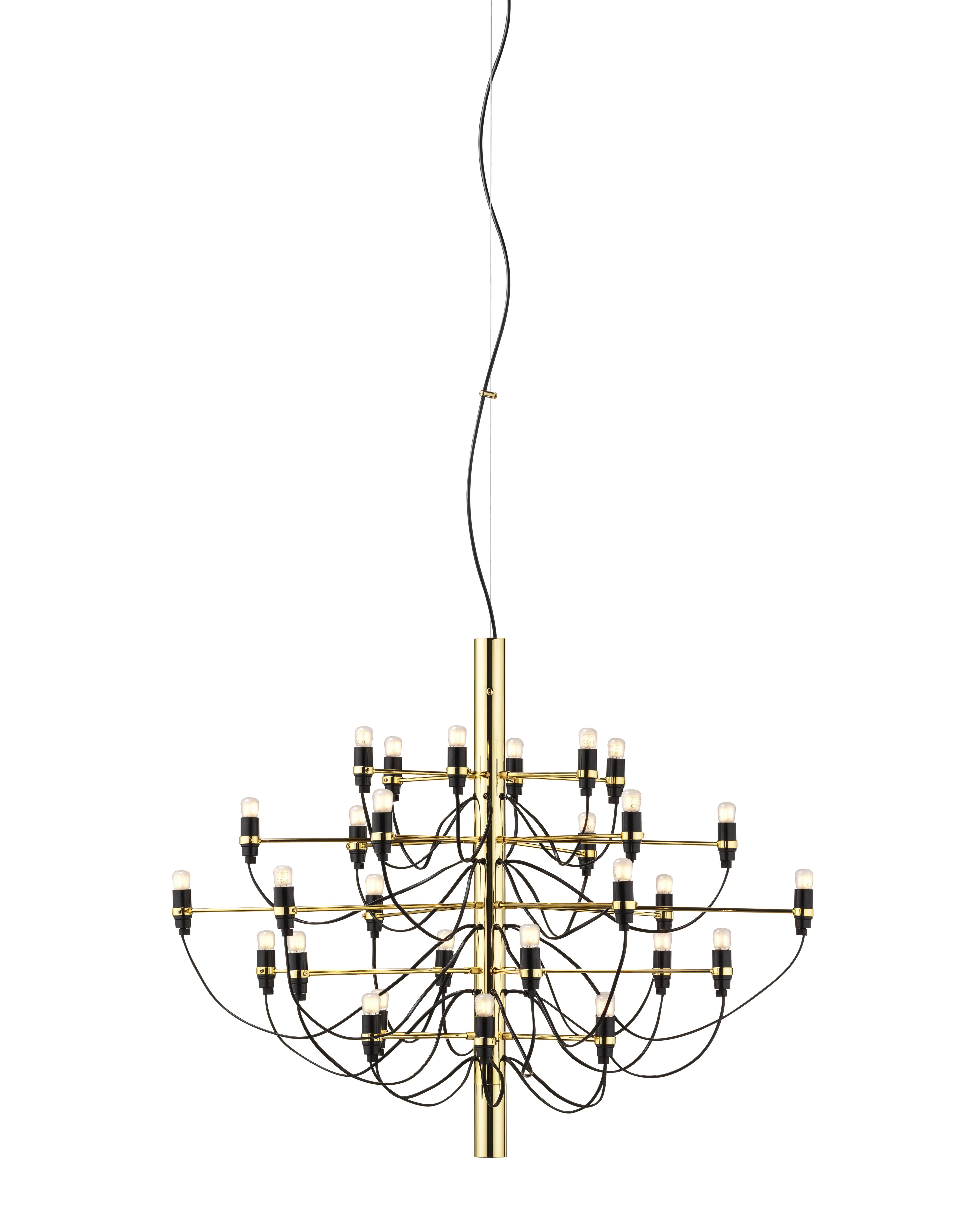 2097/30 LED chandelier brass with frosted bulbs Flos