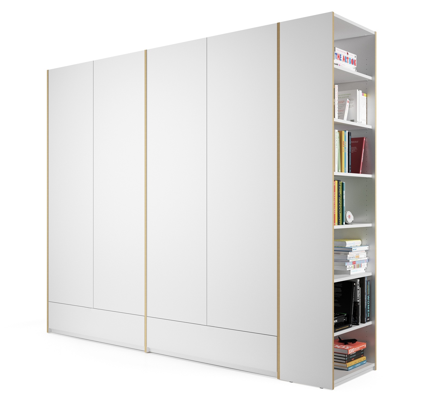 MODULAR PLUS wardrobe combination double wardrobe with 2 drawers and add-on wardrobe right Müller Möbelwerkstätten