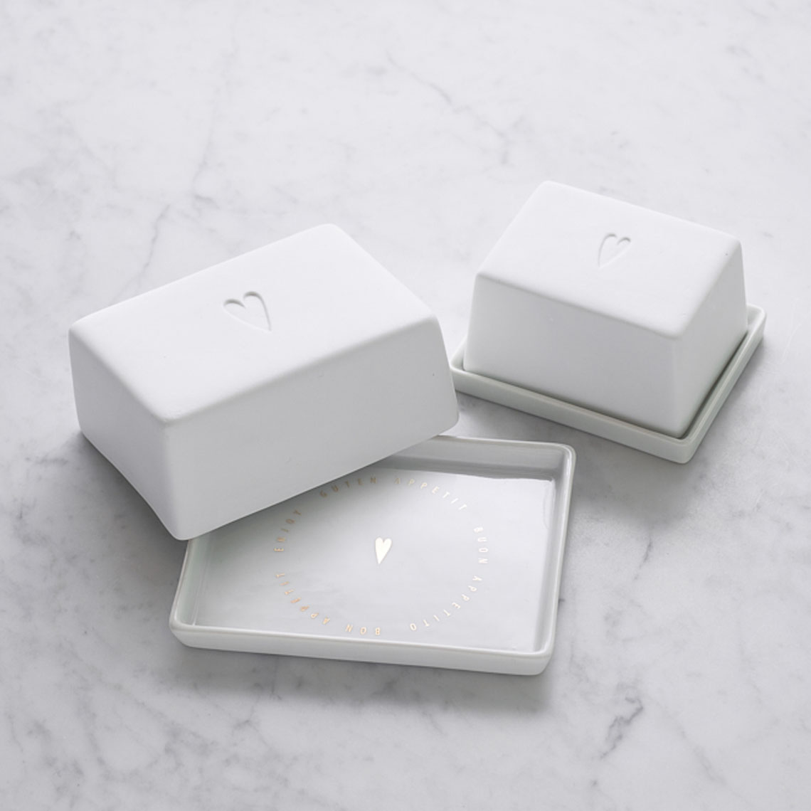 Bon Appetit Heart Butter Dish Wheels