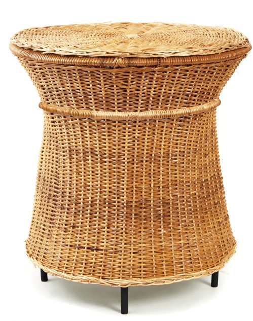 Caribe Natural Tall Side Table Outdoor ames Raw natural material / Black