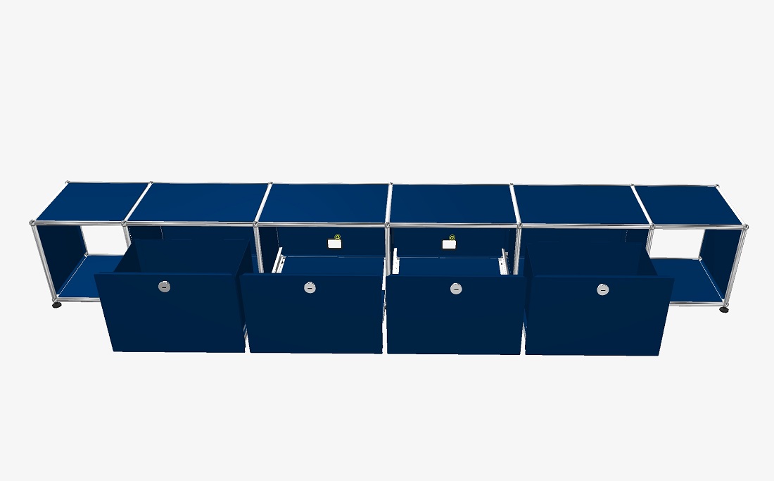 USM Board gentian blue without locks Wx270 cm USM Haller SINGLE PIECES