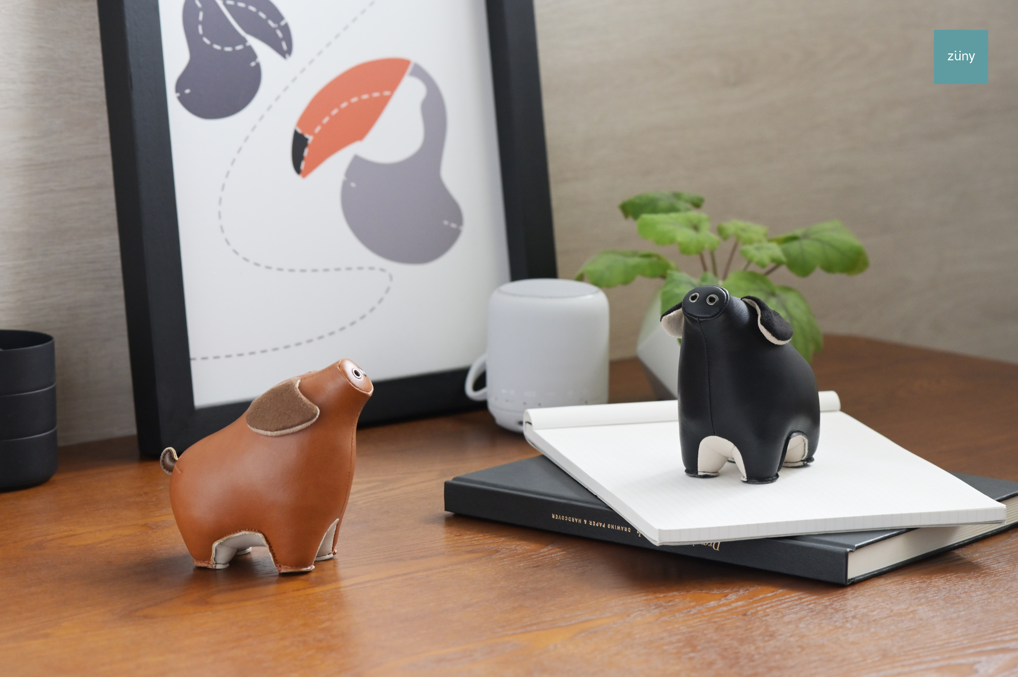 Paperweight Pig Diya Black/Wheat Züny