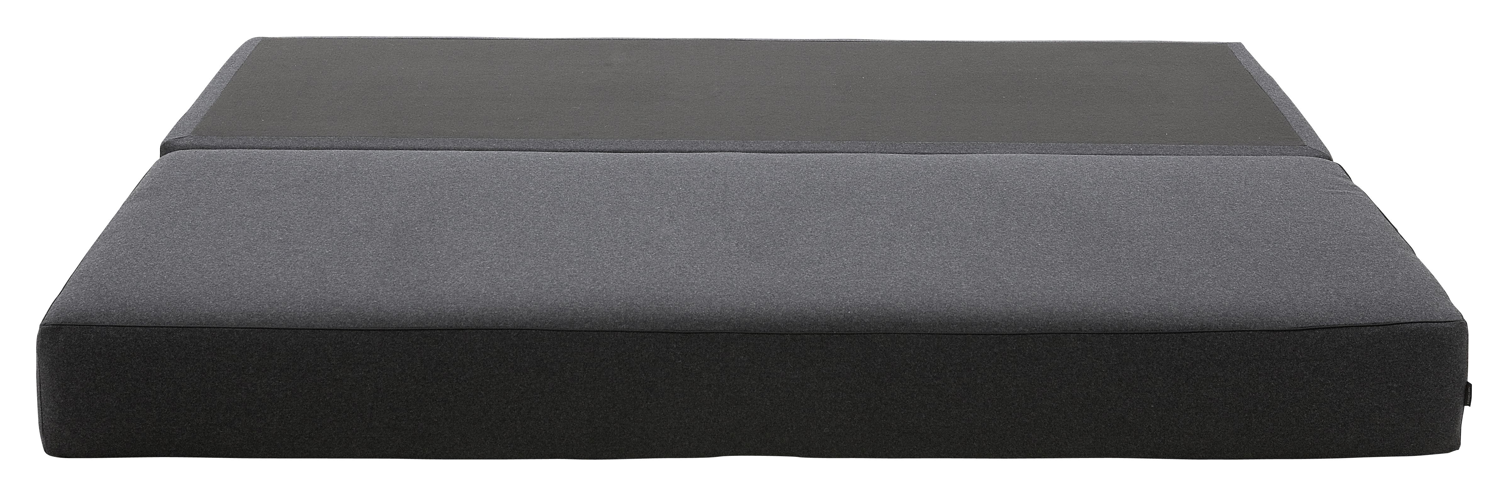 Graues Lubi Daybed Schlafsofa mit Taschenfederkern-Matratze, ausgeklappt als Gästebett oder bequeme Liegefläche.