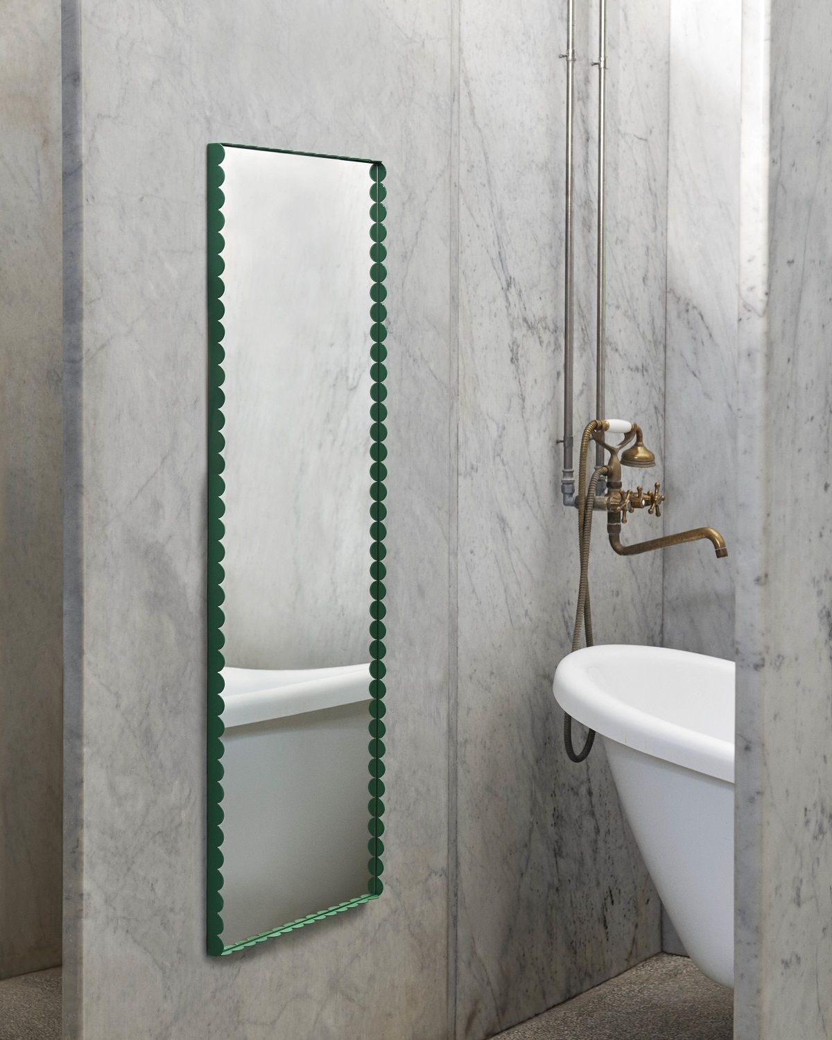 Arcs Mirror Rectangle Green/Burgundy Hay