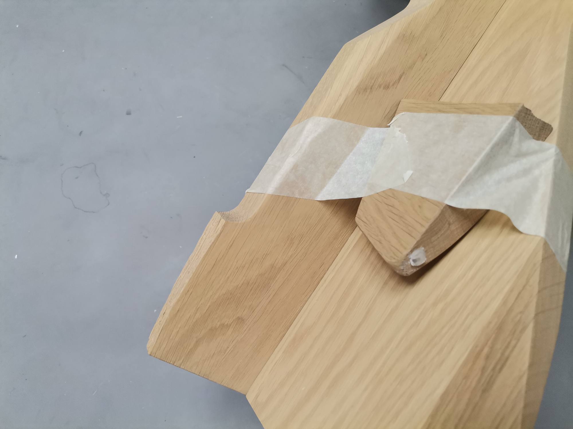 Rock stool OAK GROWN WITH WHITE PIGMENTED Out IMPERFECT ITEMS