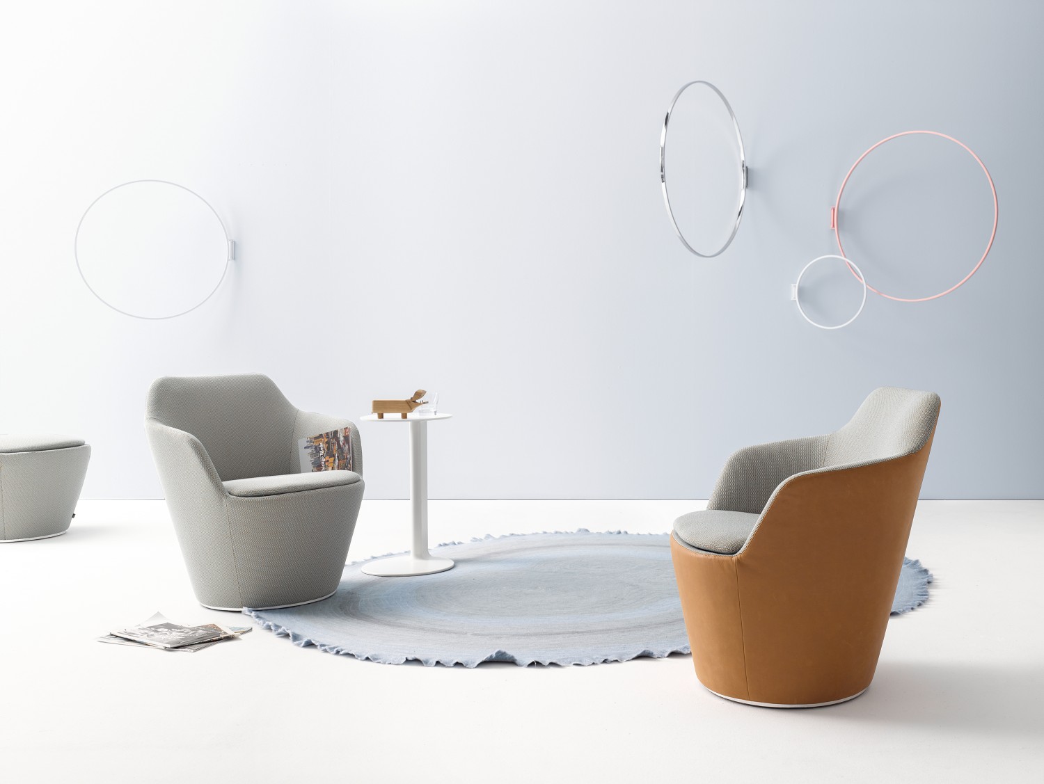 Flint Swivel Armchair with Plate Base Swivel Cor 