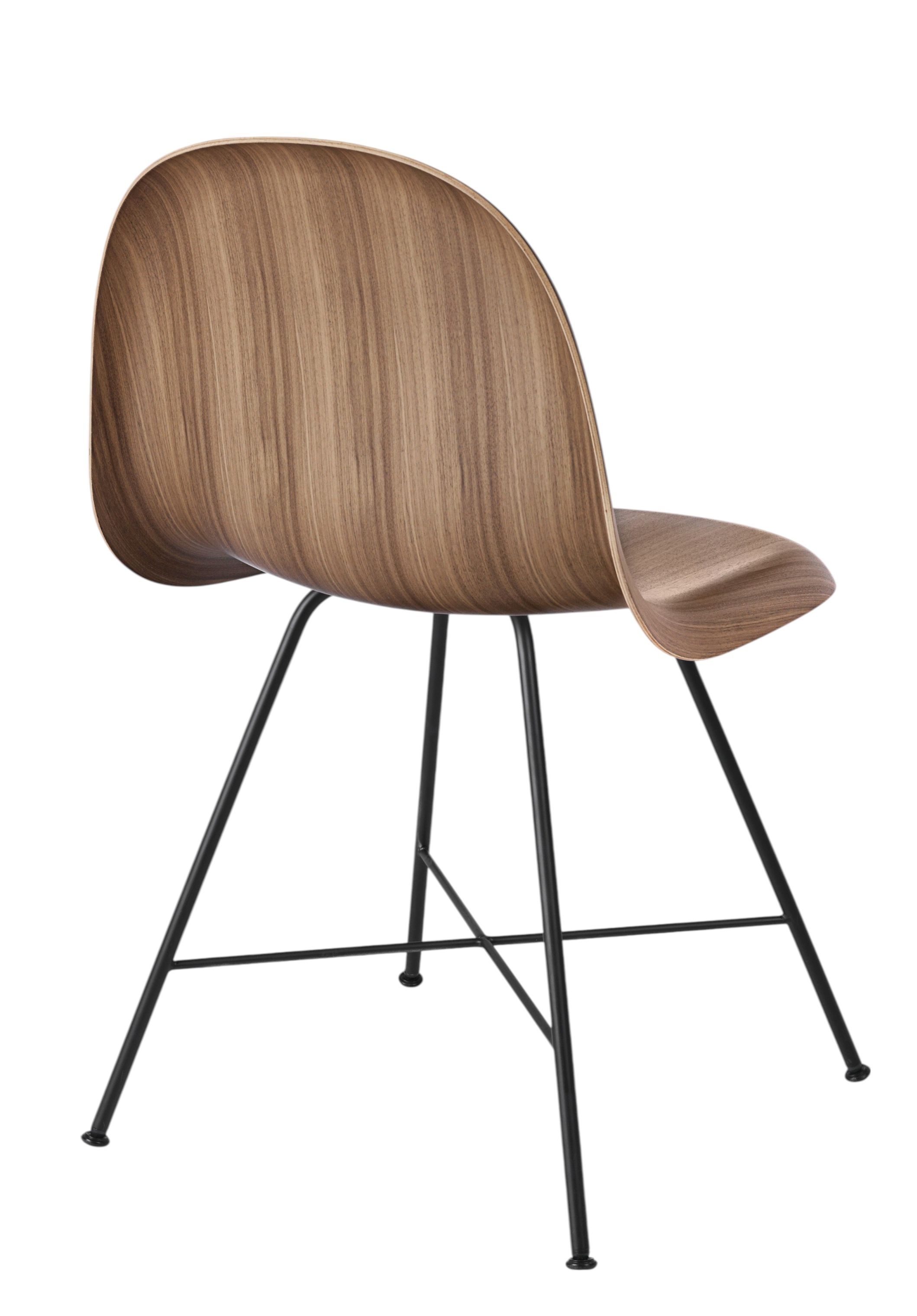 3D Dining Chair Walnut - Felt glides Gubi