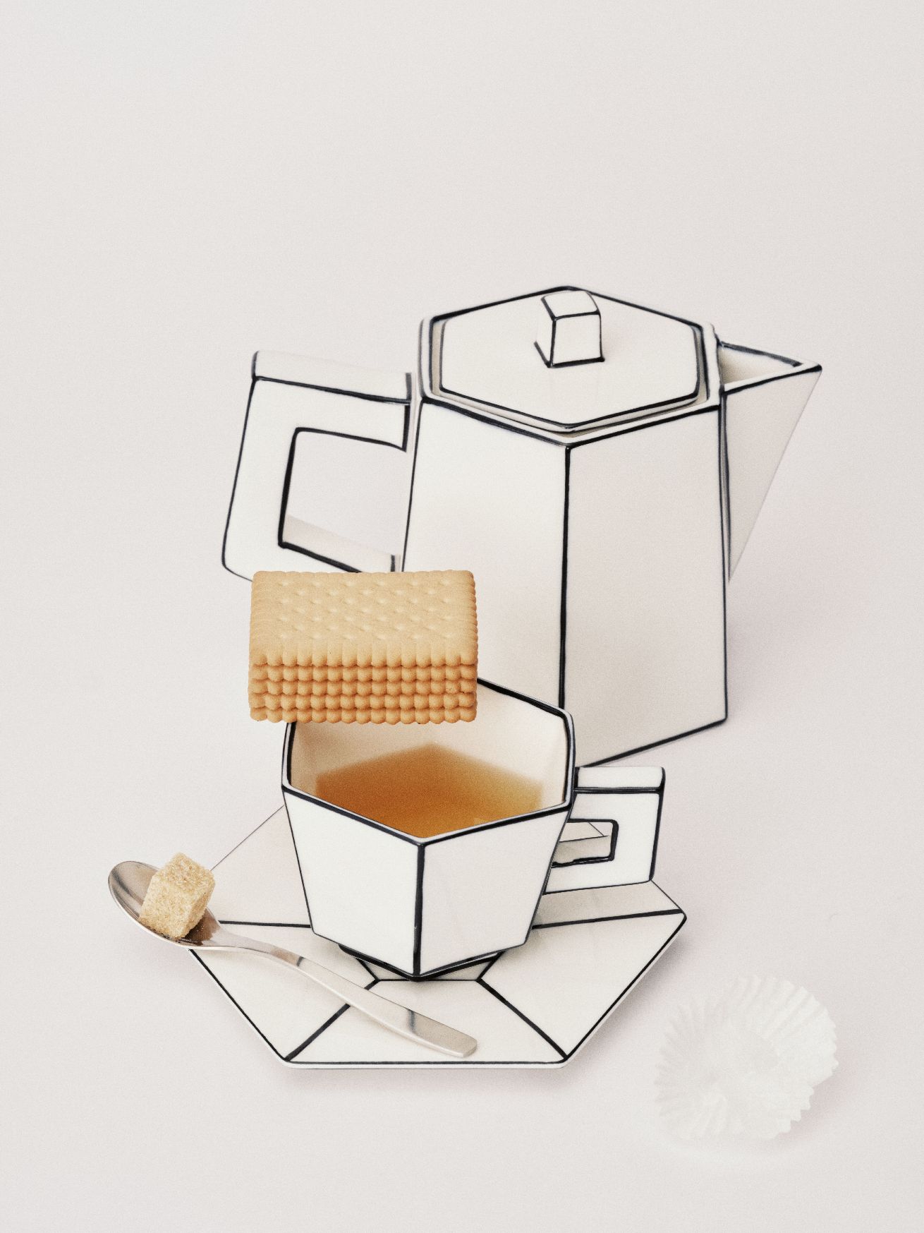Capuucino cup white/black Carte Blanche Serax  