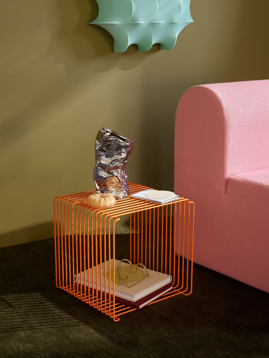 Panton Wire Cube Single Shelf T 25,7 cm Tangerine LIMITED EDITION Montana