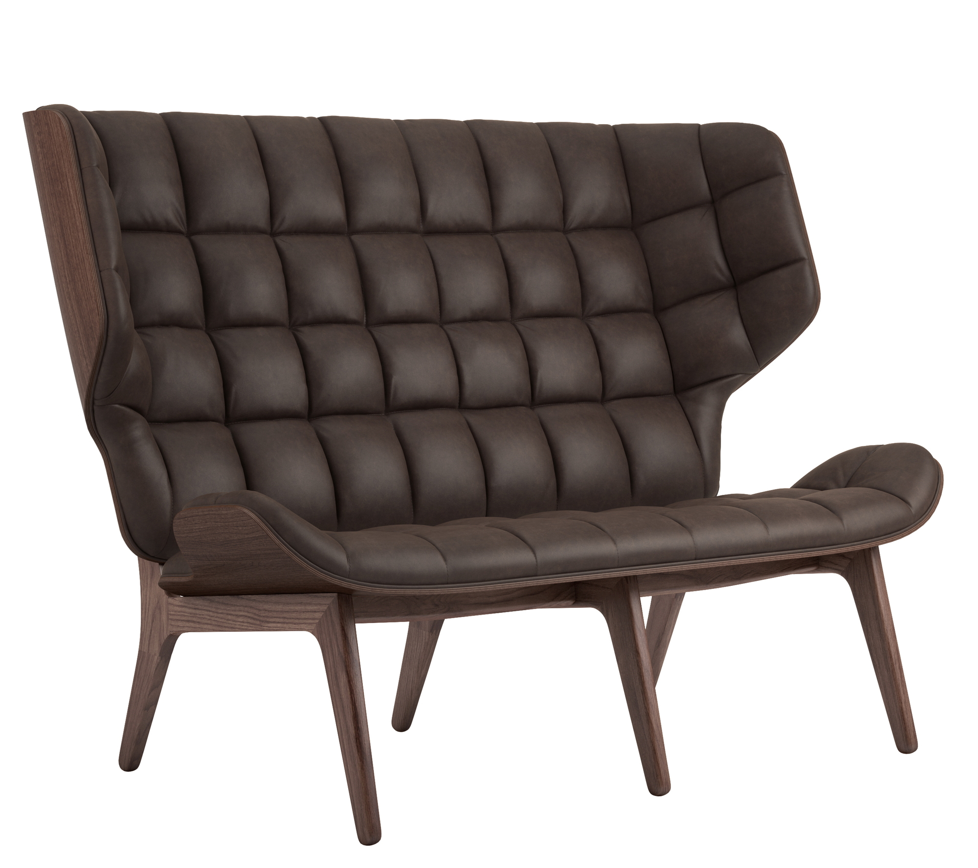 Mammoth Sofa Leather cover Norr11 Oak dark stained Dunes Leather Dark brown