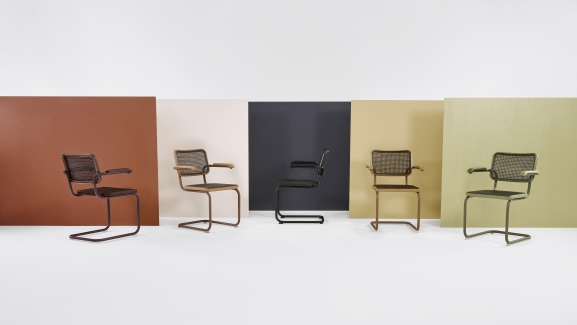 S 64 V Tubular steel classic cantilever chair Thonet