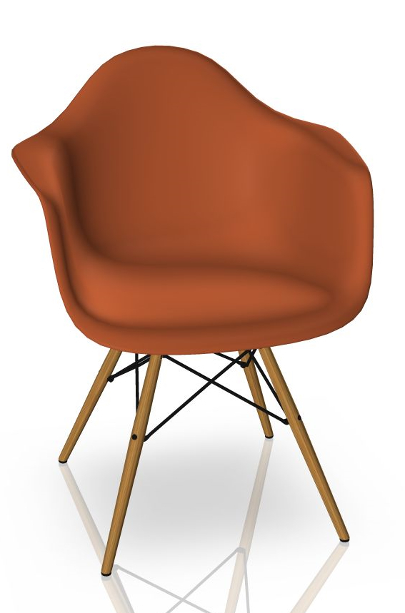 Eames Plastic Arm Chair DAW Chair Vitra Ash - Rust orange