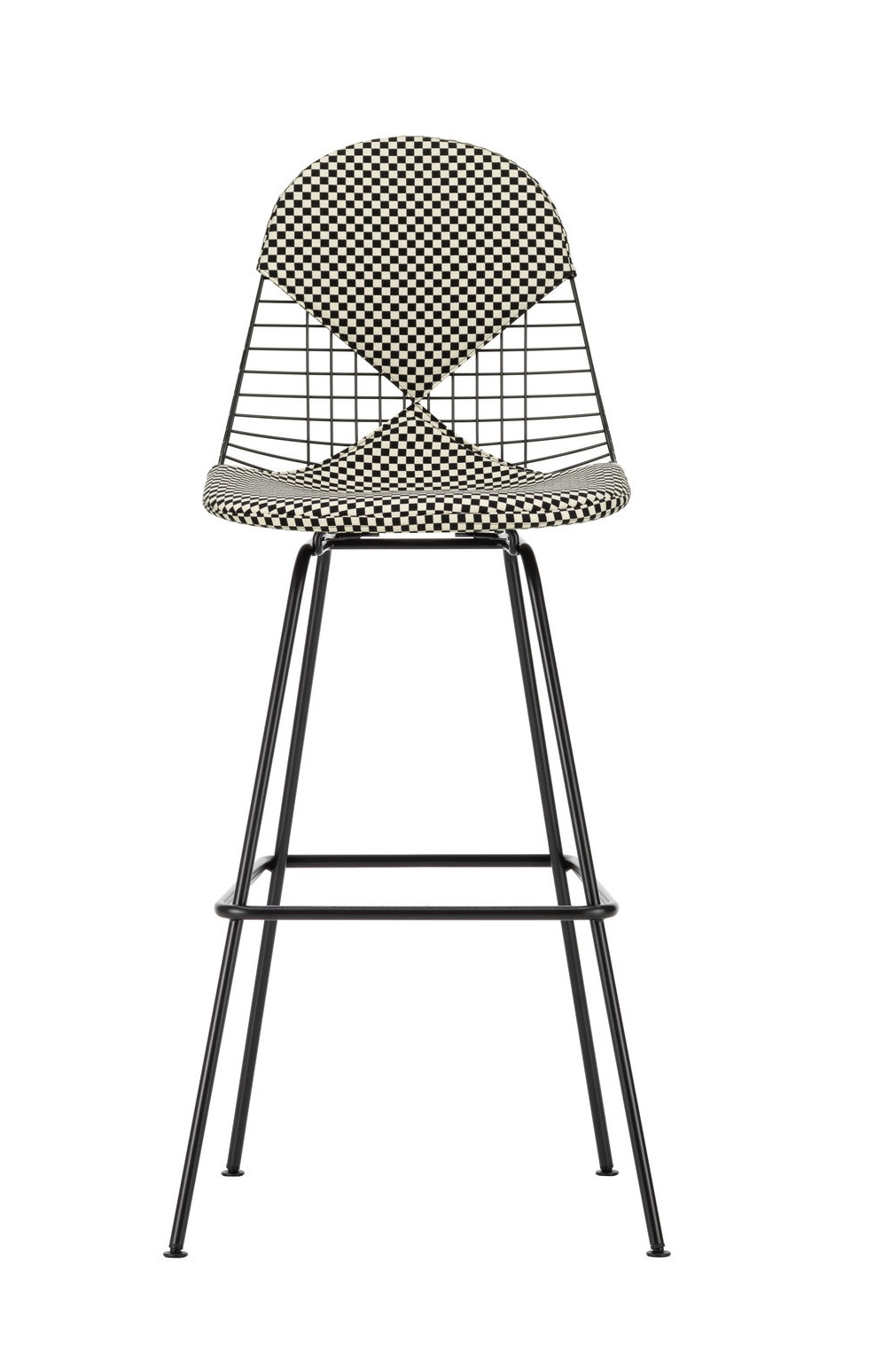 Eames Wire Bar Stool Bar stool High with seat and backrest upholstery Vitra