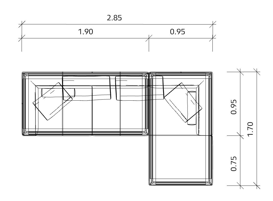 Jaan Living 3 Seater Sofa with 2 Back Cushions, 2 Comfort Cushions & 2 Comfort Castors Combi A21 Walter Knoll 