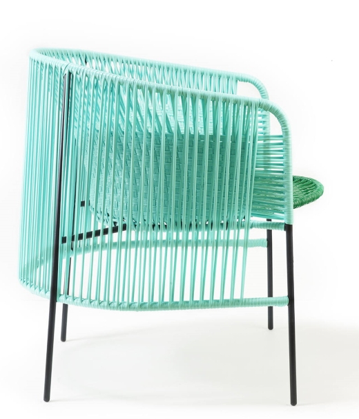 Caribe Lounge Chair Armchair Outdoor ames Turquoise / Emerald green / Black