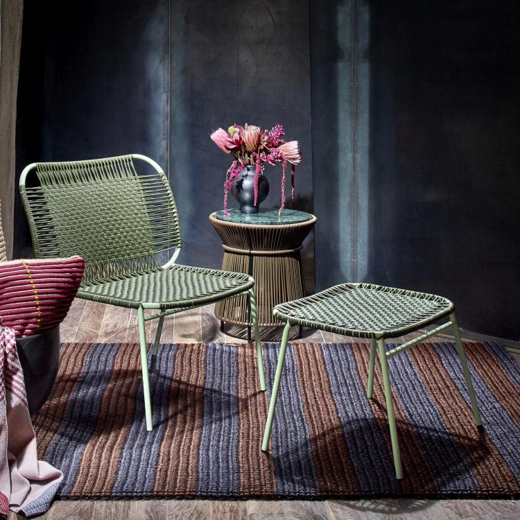 Cielo Footstool Footstool Outdoor ames Olive green - Pastel green