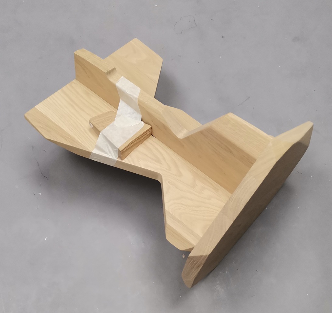 Rock stool OAK GROWN WITH WHITE PIGMENTED Out IMPERFECT ITEMS