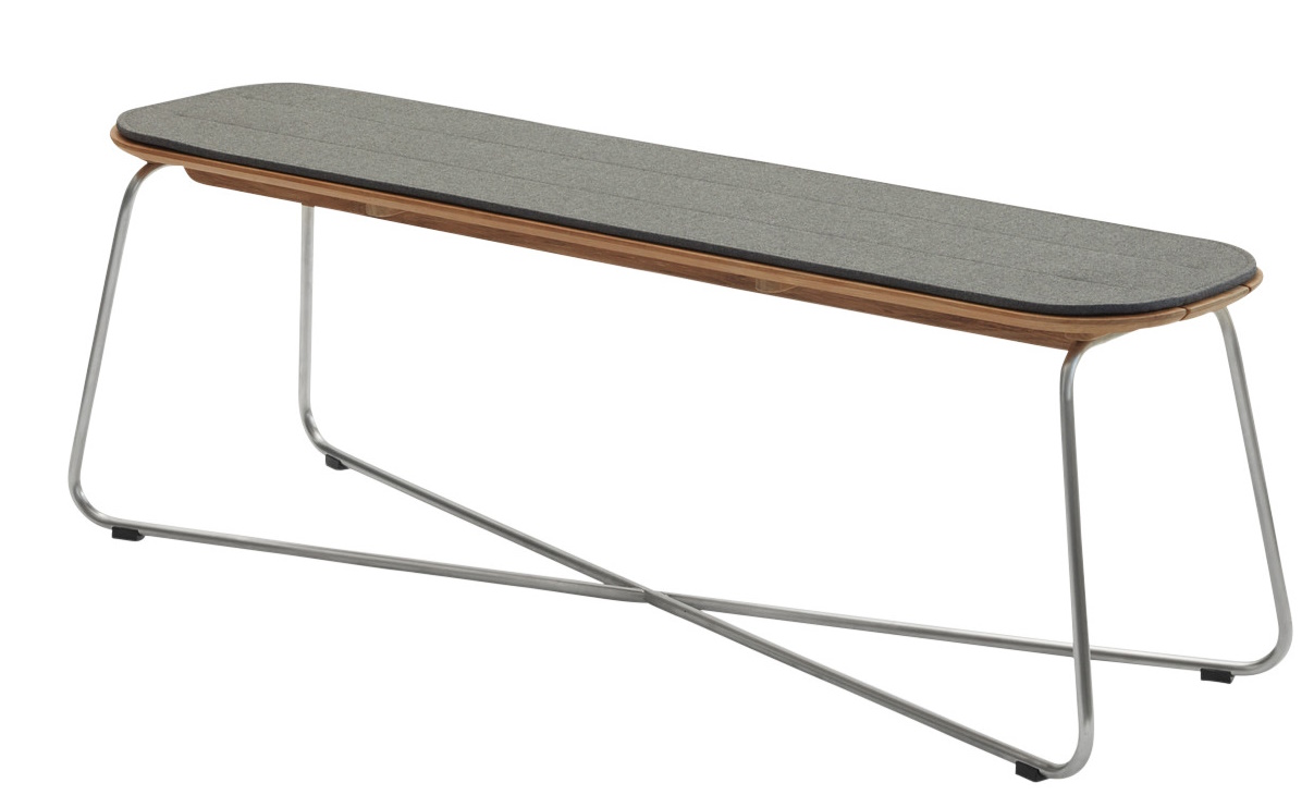 Lilium Bench Benches Cushion Outdoor Skagerak by Fritz Hansen Charcoal