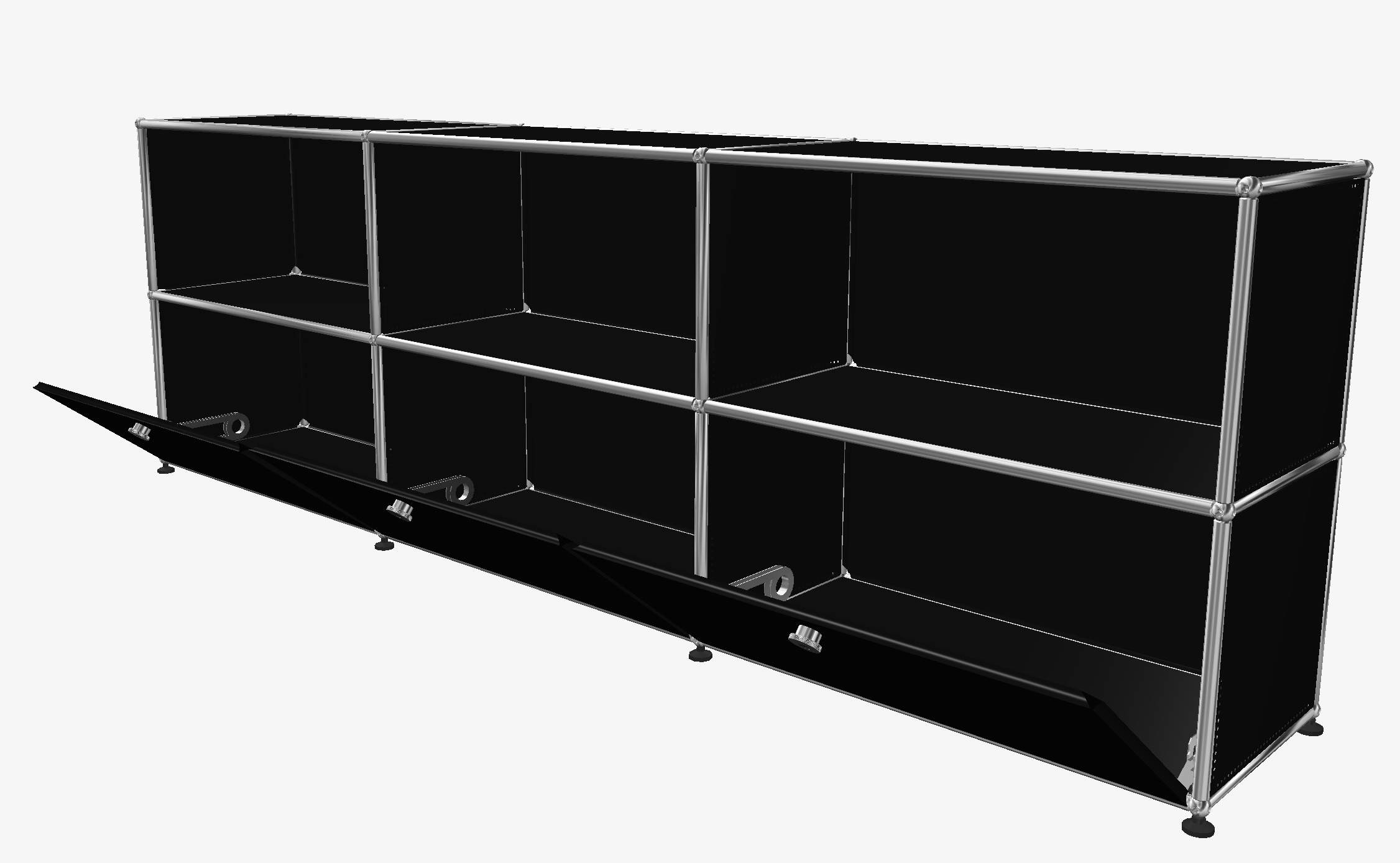 USM Haller Sideboard 3 Open / 3 Flaps Graphite black - FAST DELIVERY    