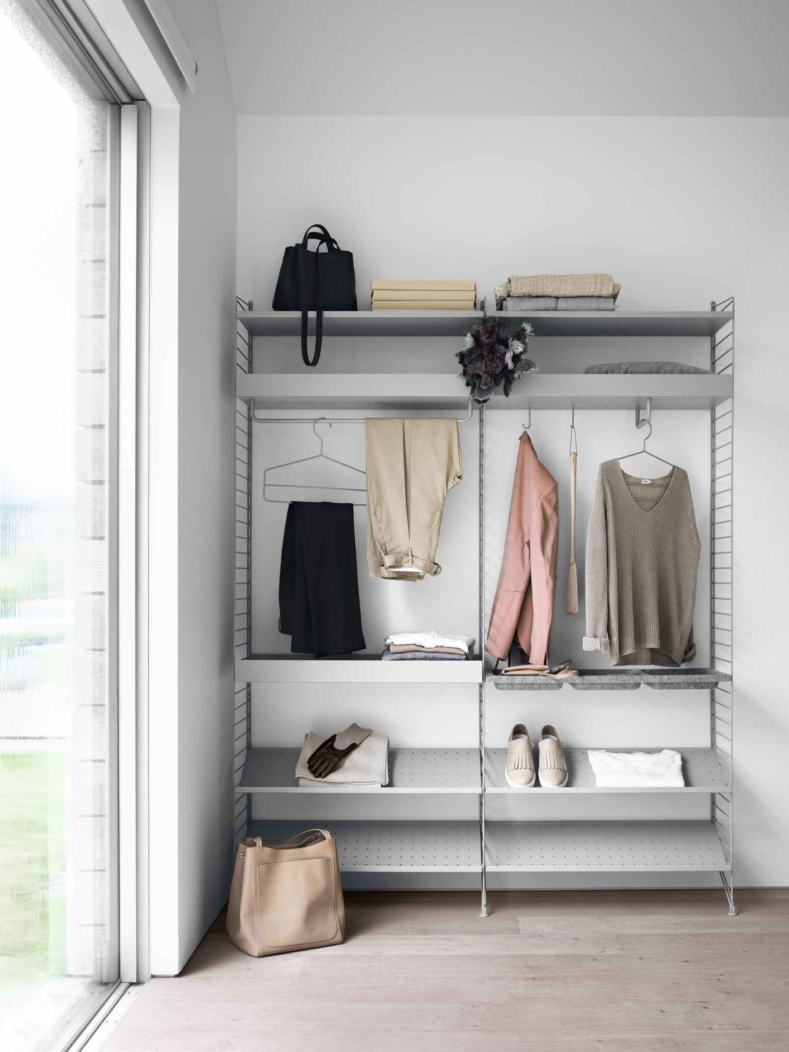 String Bedroom Floor Shelving System C String Furniture