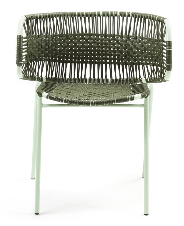 Cielo Stacking Armchair Stackable Armchair Outdoor ames Olive green - Pastel green