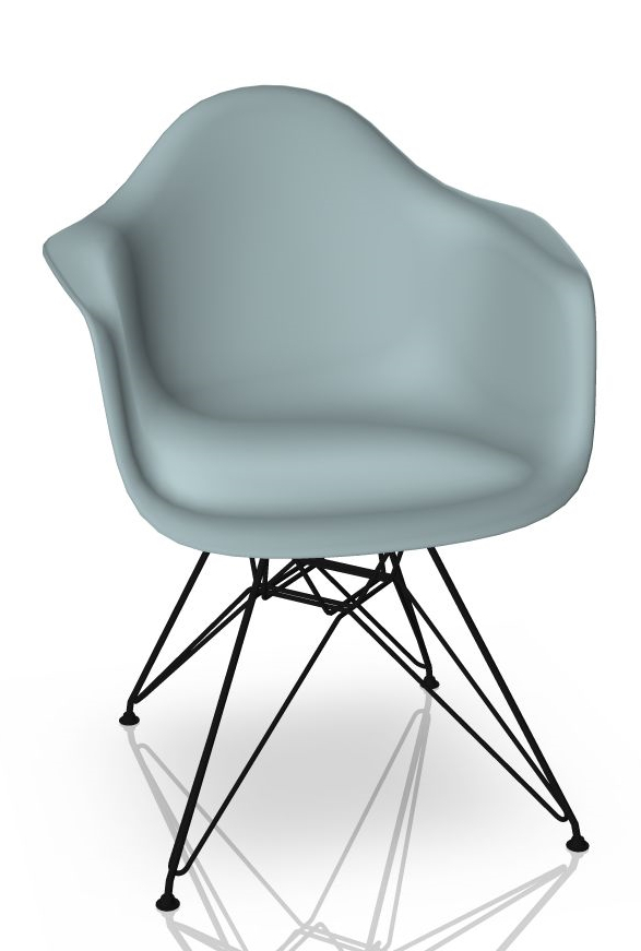 Eames Plastic Arm Chair DAR Chair Vitra Black - Ice grey