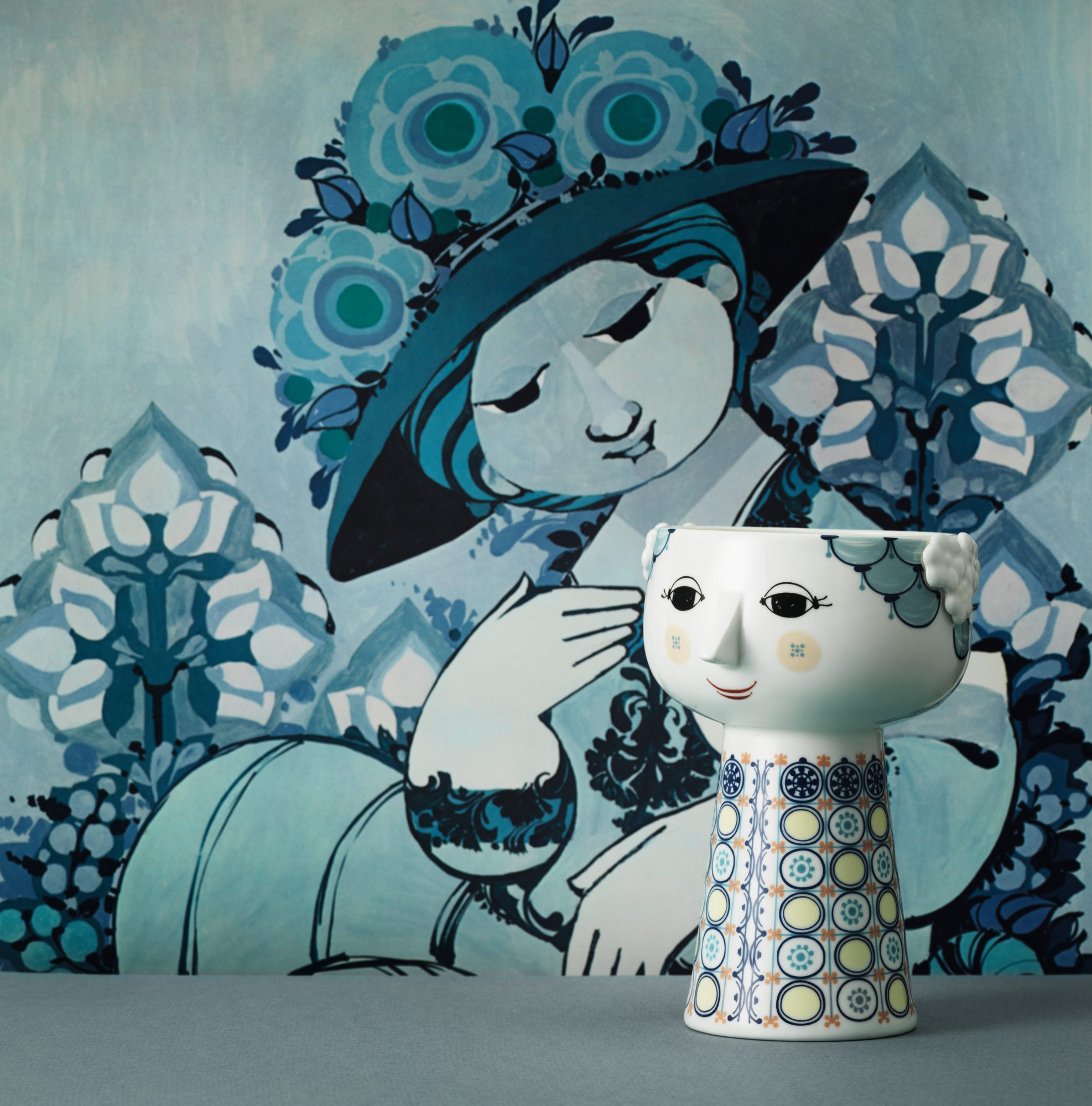 Vase Eva blue 18,5 cm Bjorn Wiinblad SINGLE PIECES