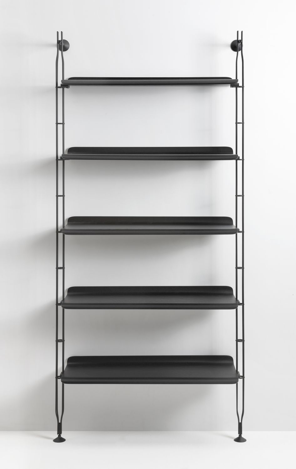 Adam Wood Shelf 5 shelves / 2 shelf supports black ash Kartell SINGLE PIECES