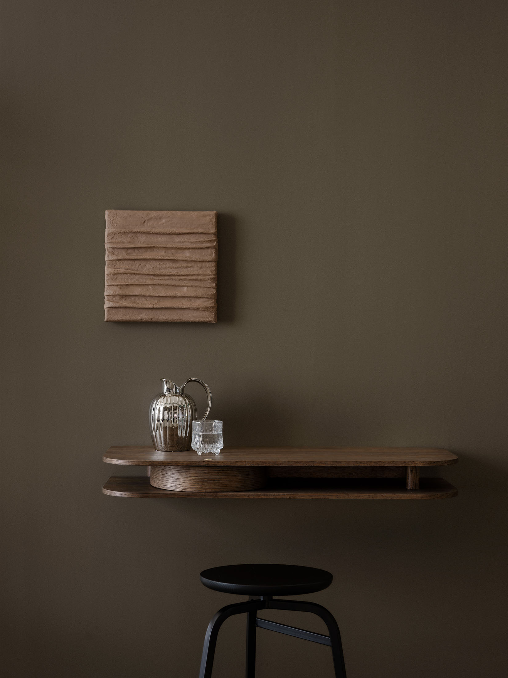 Valet wall console smoked oak Northern