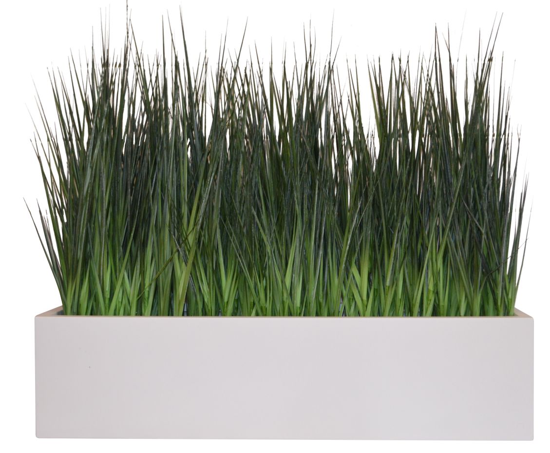 Phoenix The Grassy Garden Kunstpflanze im weißen Pflanzkasten, dekoratives Kunstgras für Innenräume und Gärten.