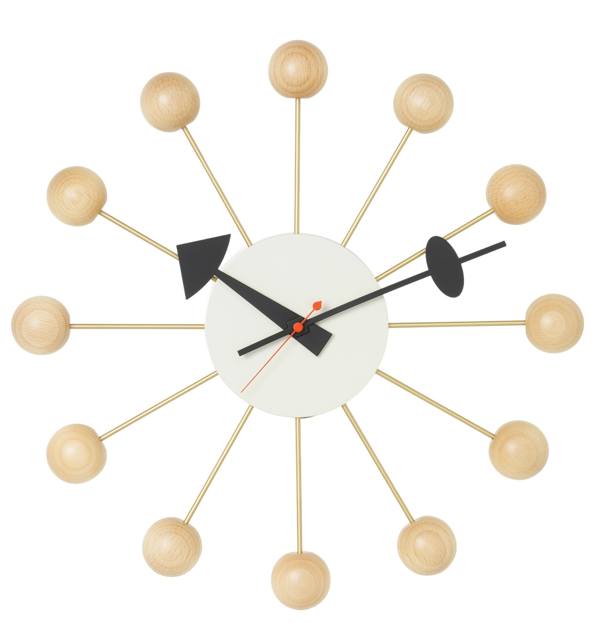 Ball Clock Wall Clock natural Vitra