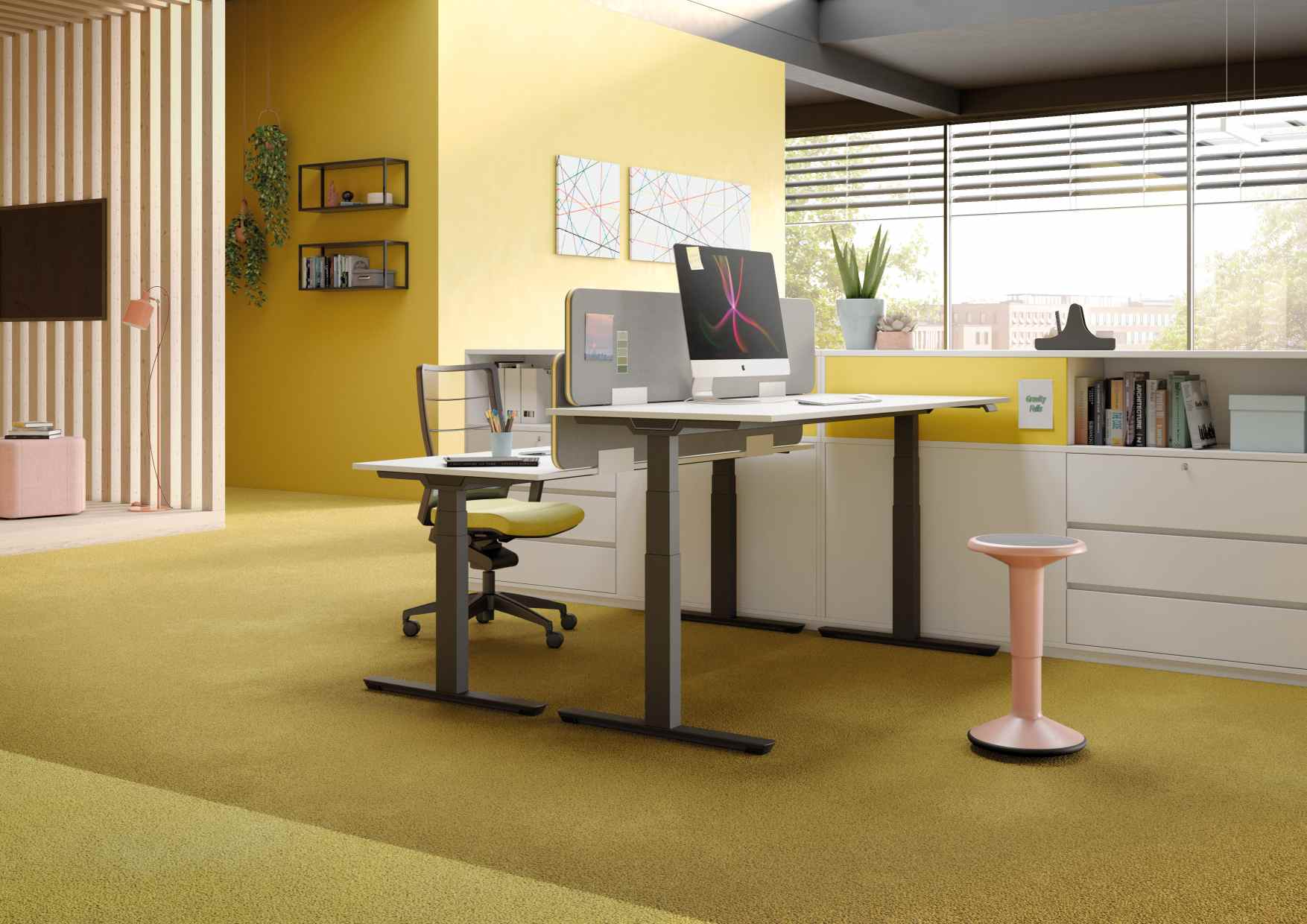 Crew T height-adjustable desk by Palmberg