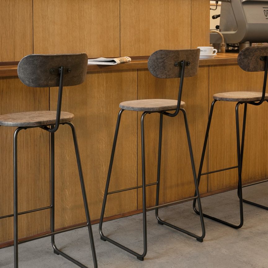 Earth Stool bar stool with Backrest Mater 