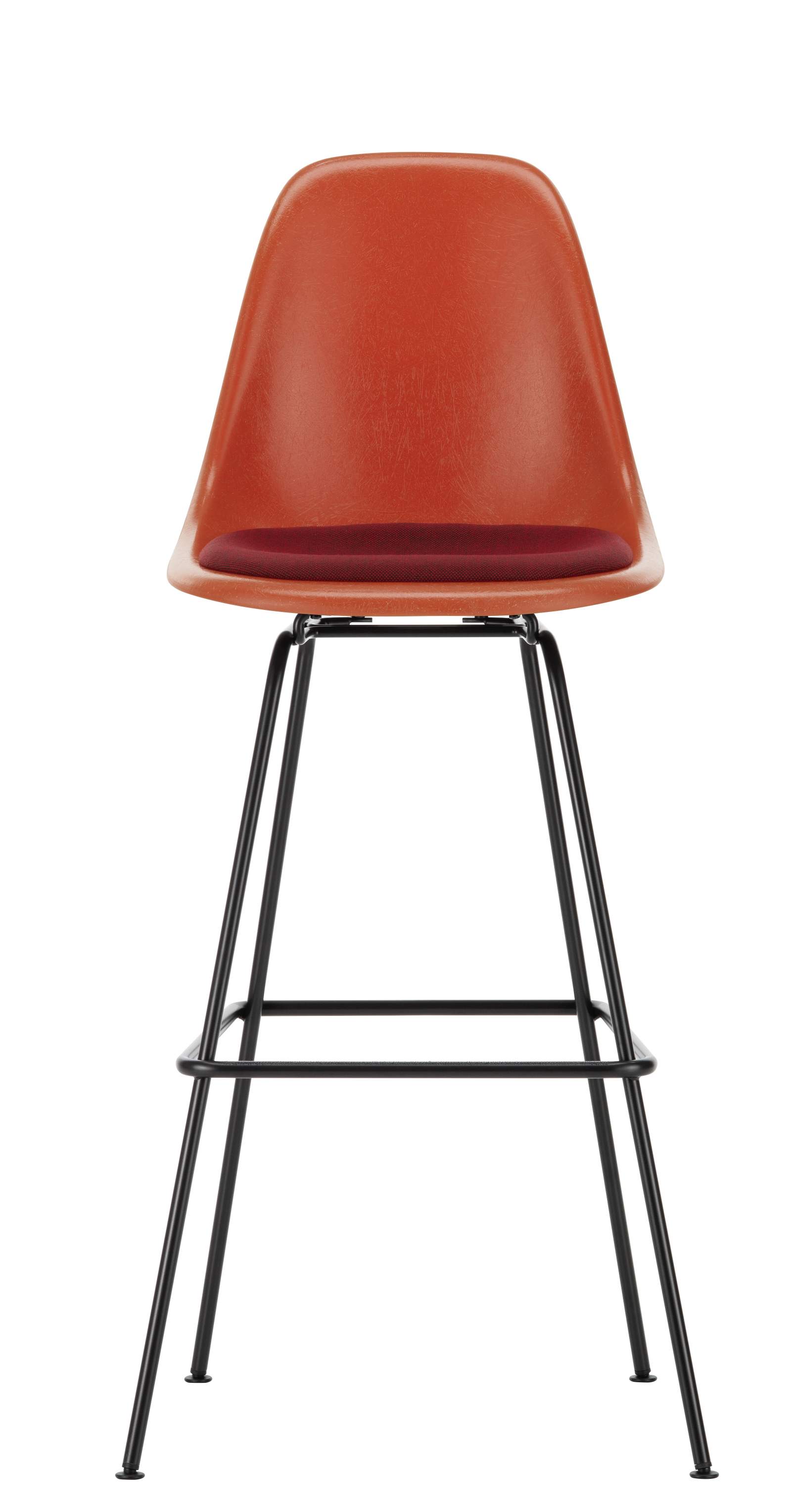 Eames Fibreglass Bar Stool High Bar stool with seat cushion Vitra 