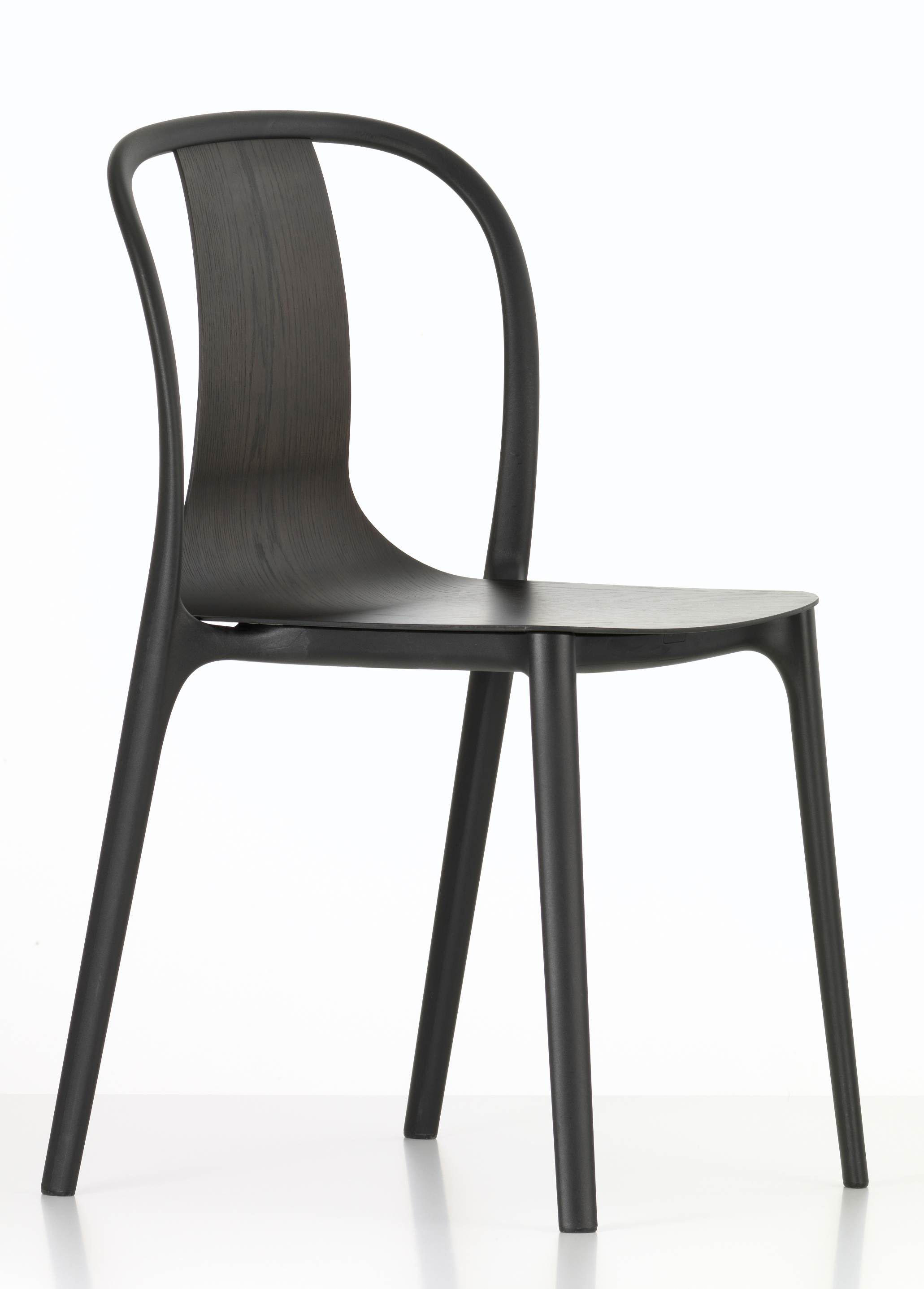 Belleville Armchair Wood chair FRAME DEEP BLACK / SEAT CUP OAK DARK Vitra MÄNGELEXEMPLAR