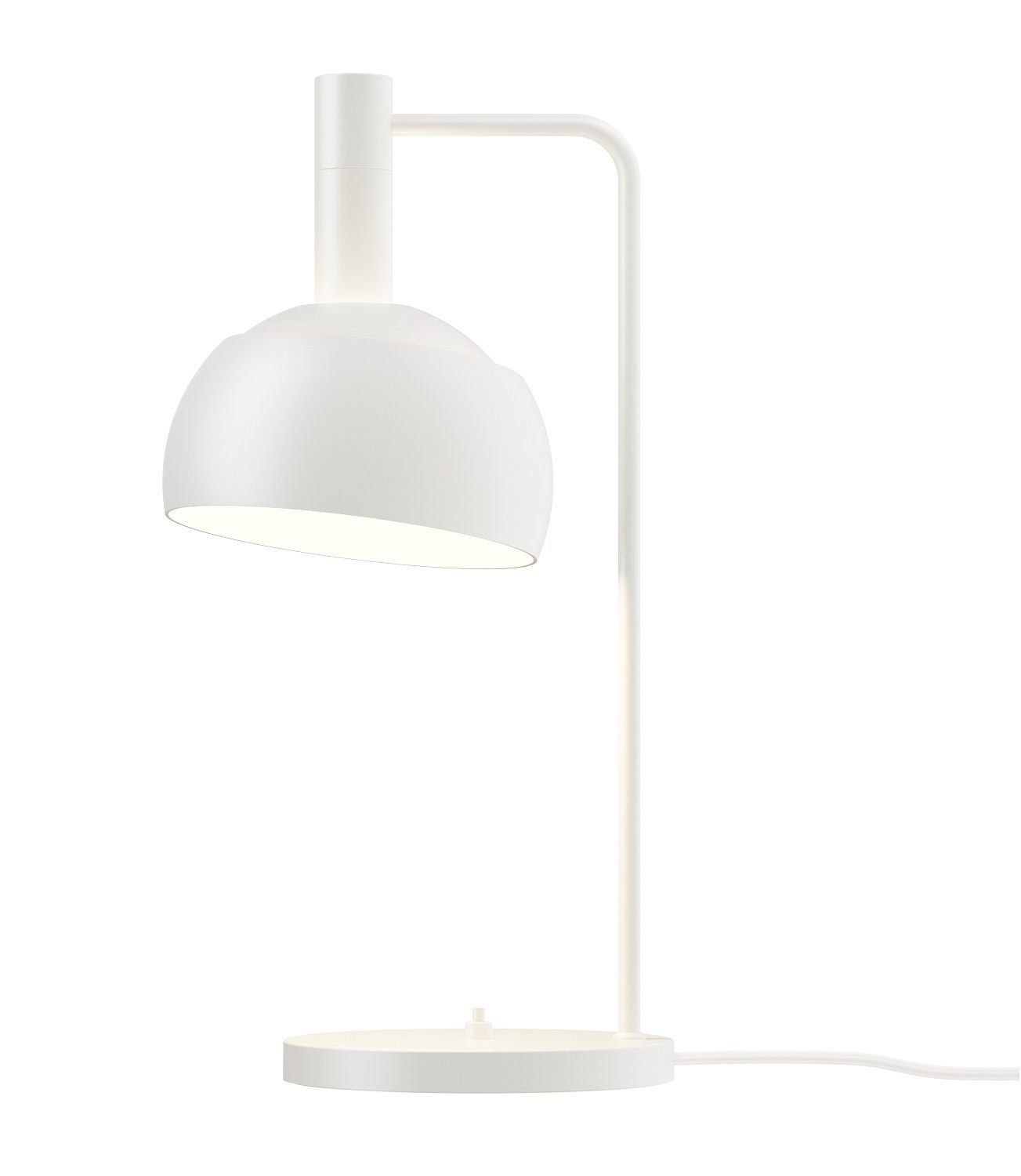 Weiße FJ Elements Tischleuchte von Louis Poulsen, moderne Schreibtischlampe für Büro und Zuhause.
