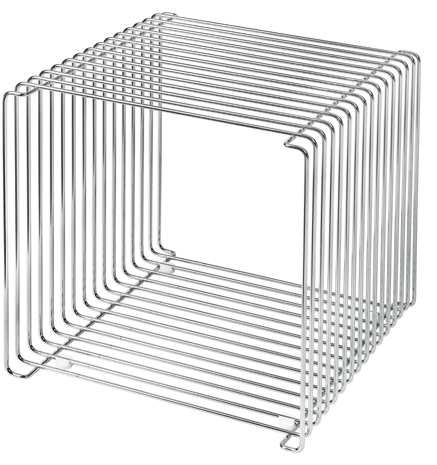 Wire Cube steel tube shelf Montana- chromed steel
